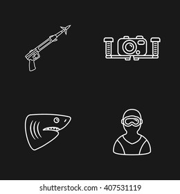 four cute diving icons