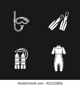 four cute diving icons
