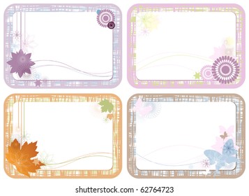 four cute floral cards
