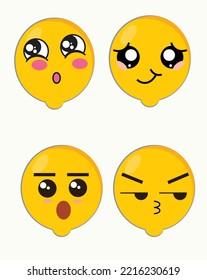 four cute vector  emoticon character
