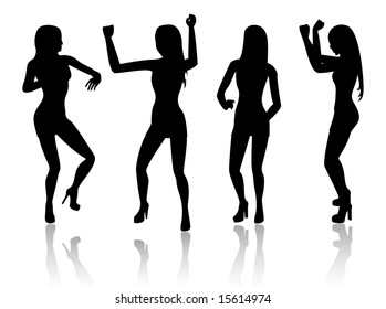 Four dancing women
