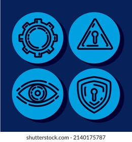 four data center protection icons