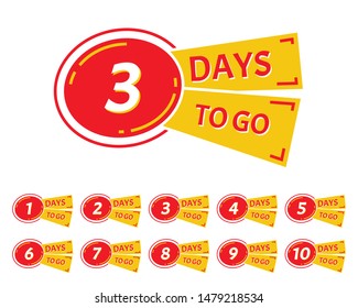 Four days to go. Banner for business, marketing and advertising. Best deal symbol vector illustretion.