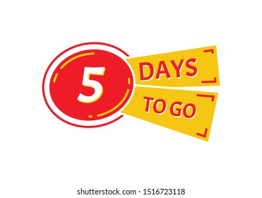 Four days to go. Banner for business, marketing and advertising. Best deal symbol vector illustretion.