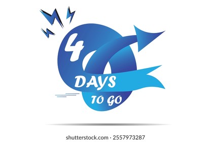 Four days to go count time banner, 4 days left label with blue colour. can be use for promotion, sale, landing page, template, web, mobile app, poster, banner, Vector eps 10