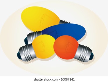 a four decoration colour bulbs	