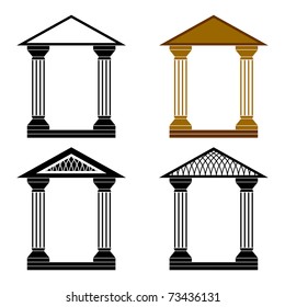 Four decorative arches on a white background. Four arches.