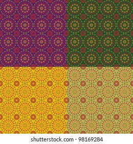 four decorative background with colored circles