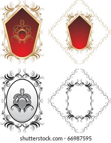 Four of decorative elements for design. Vector