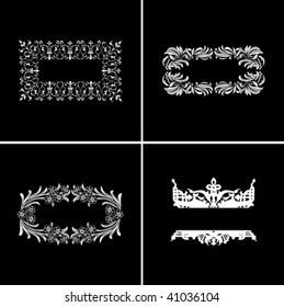 Four Decorative Vintage Ornate Banners. Vector Illustration.