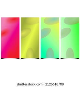 four design background. Vector abstract pattern for poster design. Set of templates for business brochures. Cool gradient. Graphic design patterns for annual album backgrounds, and more. 
