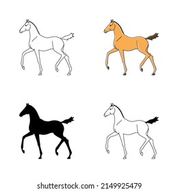 Four Designs Of A Beautiful Foal