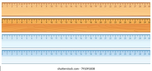 Four designs of rulers illustration