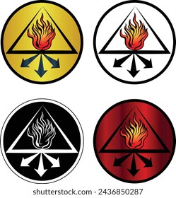 Four desings of the Alchemical Symbol For Philosophers Sulfur or Red Sulfur. The dry fiery perfect sulfur