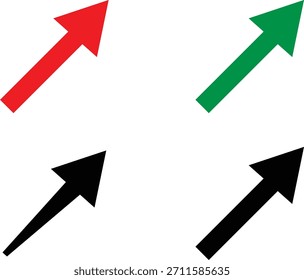 Four diagonal arrows pointing upward in red, green, black. Symbolizing growth, progress, success.
