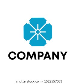 Four diamond on target  logo design vector template