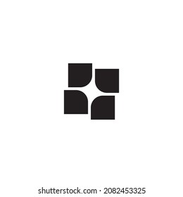 four diamonds box simple symbol logo vector