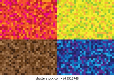 four difference tones of pixel for computer graphic. internet webpage or mosaic