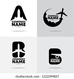 four different air plane logo design