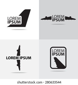 Four different air plane logo design. (Set of Airplane logo)