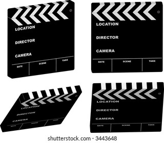 Cuatro ángulos diferentes de una ilustración de la película