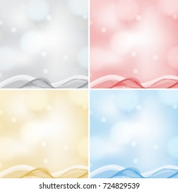 Four different background design with bright colors