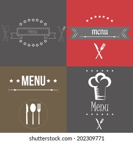 four different backgrounds with elements for menu design