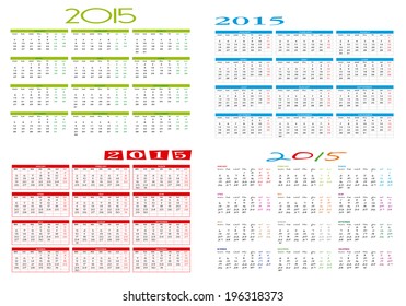 Four different calendars 2015