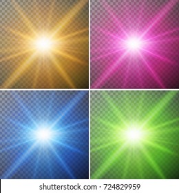 Four different color of lights in backgrounds illustration