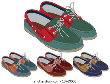 Four different color summer shoes