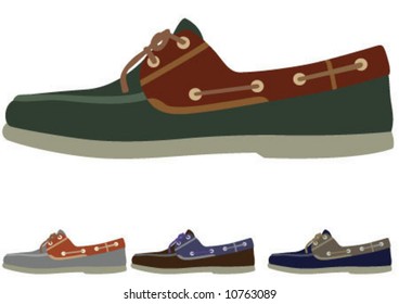 Four different color summer shoes