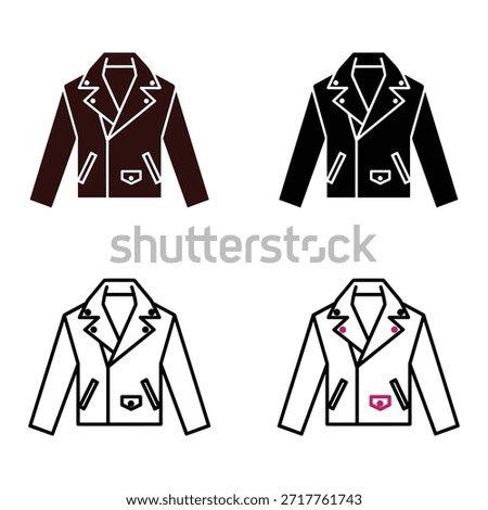 Four Different Color Versions of a Blazer with Decorative