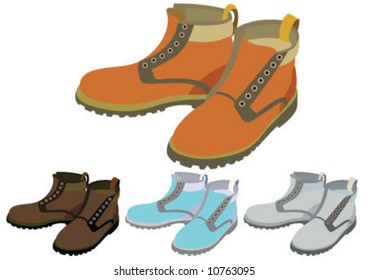 Four different color winter boot