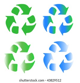 Four Different Colored Recycle Icons