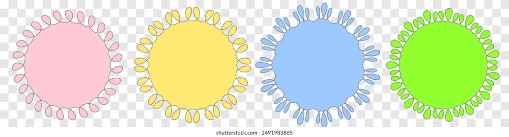 Four different colored suns are shown in a row. The suns are yellow, pink, blue, and green