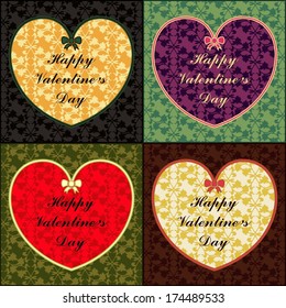 Four different colors heart.