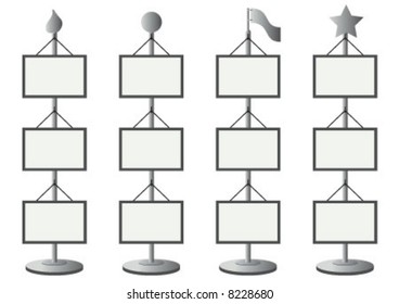 Four different crown and empty banners