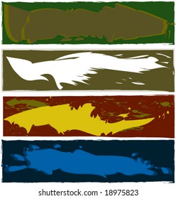 four different grunge banners or web site headers, also suitable as business cards