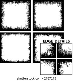 Four different grunge style borders - can be changed to any color of border
