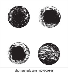 Four Different Grunge Texture Circles