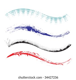 four different Grunge wave with place for your text.