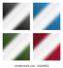 Four different halftone colors background