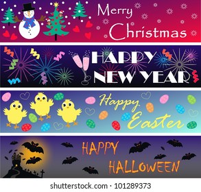 four different headers for website