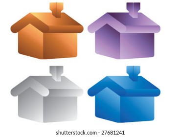 Four different home or house icon