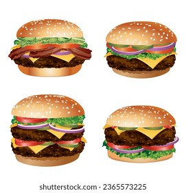 Four Different Kinds of Delicious Cheeseburgers