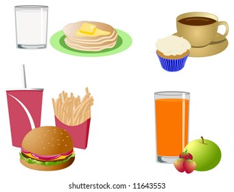 Four different kinds of meals