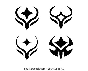 Four different logo deer with star