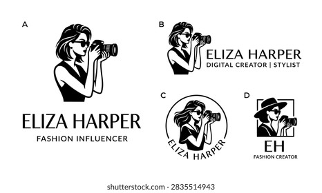 Four different logo designs for Eliza Harper