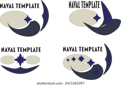 Four different logo templates with maritime character svg