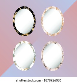 Four Different Marble Patterns Windows, Marble Frames